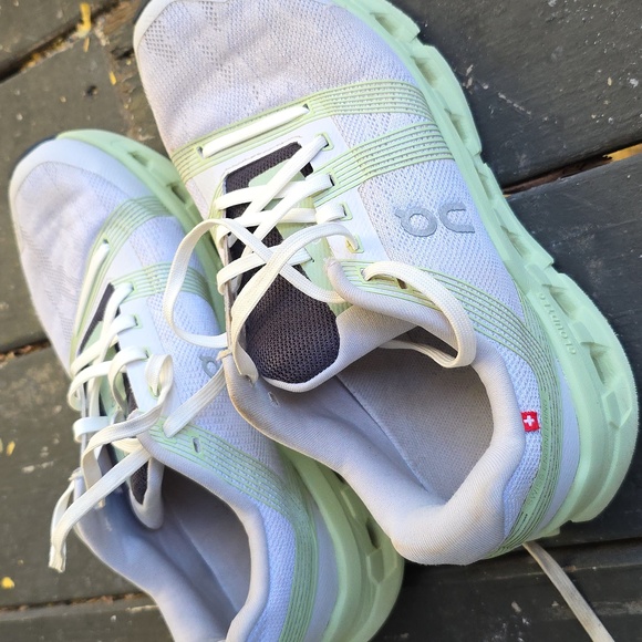 On Running Women's Sneakers - White and Light Green - Picture 7 of 13